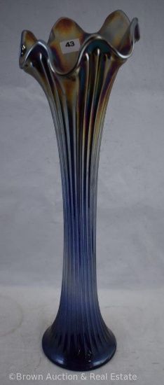 Carnival Fine Rib 15" vase, cobalt