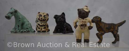 (5) Small Cast Iron animal figurines