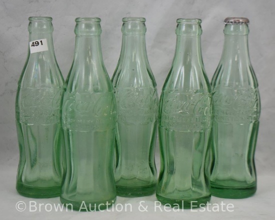 (5) Kansas Coca-Cola pop bottles