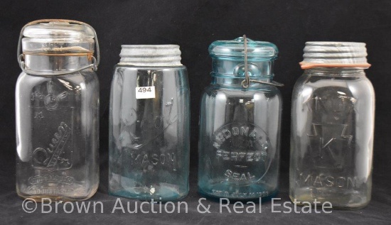 (4) Old canning jars