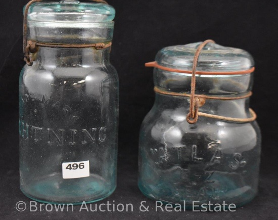 (2) Old canning jars