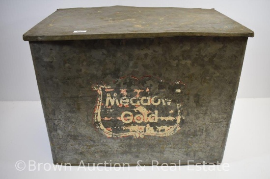 Meadow Gold galvanized milk cooler box