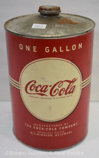 Coca-Cola 1 gallon syrup can, paper label