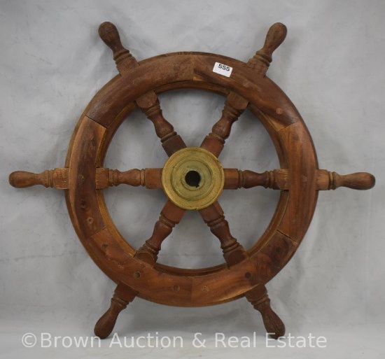 12" wood/brass ship wheel
