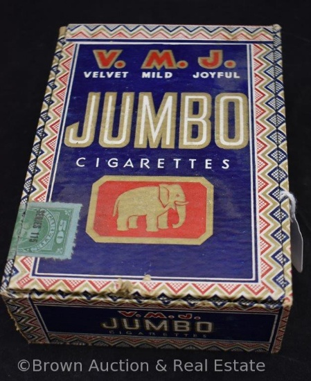 V.M.J. Jumbo Cigarettes box filled with smokes