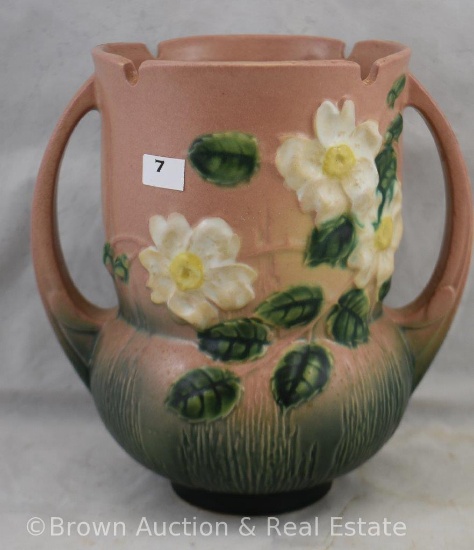 Roseville White Rose 985-8" vase, pink