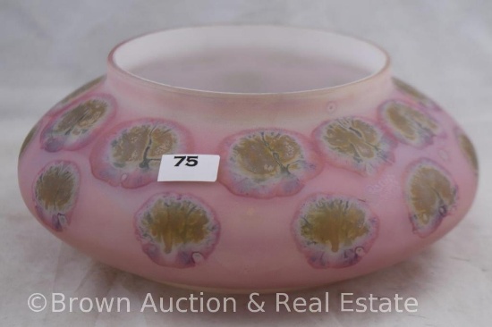 Pastel pink satin glass bowl
