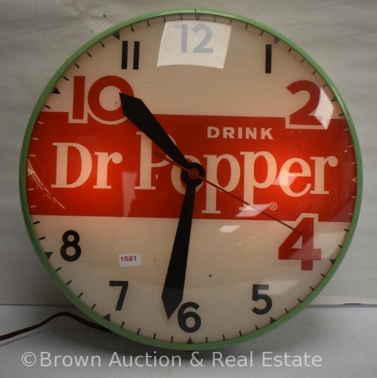 Dr Pepper Advertising clock - Works!