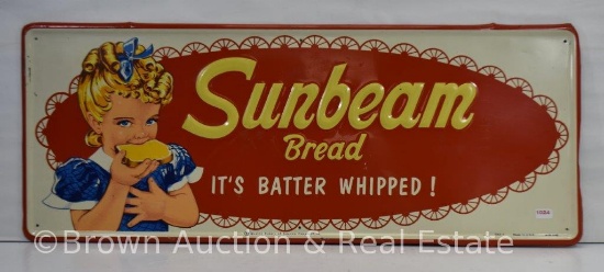 "Sunbeam Bread" sst embossed advertising sign