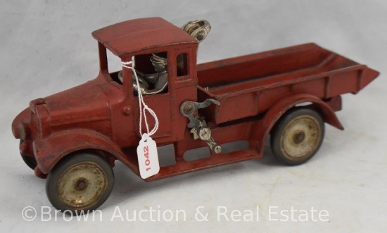 Arcade Cast Iron "Red Baby" dump truck with driver, IH