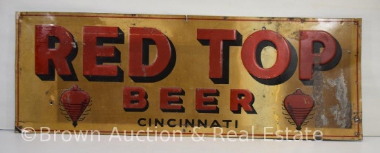 "Red Top Beer" sst embossed advertising sign