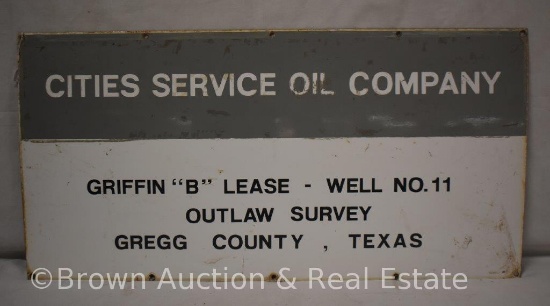 Cities Service Oil Co. single sided porcelain lease sign