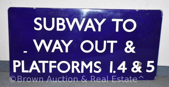 "Subway to Way out and Platforms 1, 4 and 5" porcelain sign