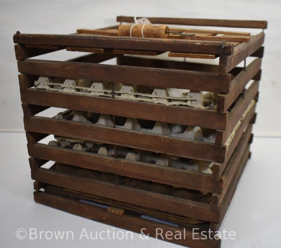 Wooden egg carrying crate
