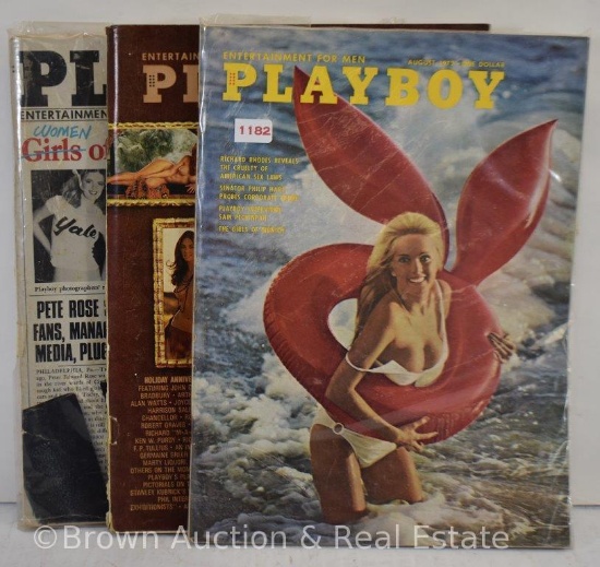 (3) 1970's Playboy magazines