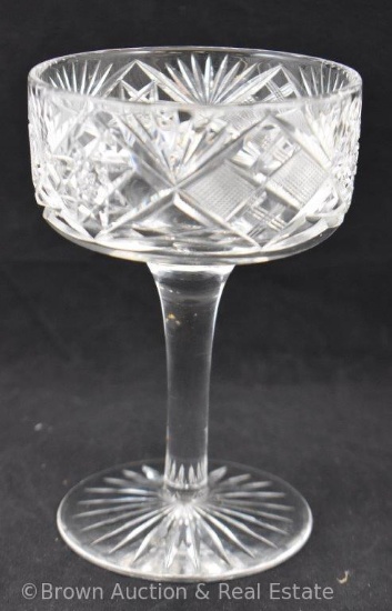 Cut Glass 6" goblet-shaped compote