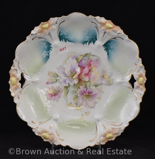 R.S. Prussia Lily Mold 11"d cake plate