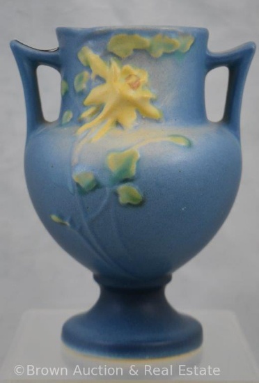Roseville Columbine 150-6" vase, blue