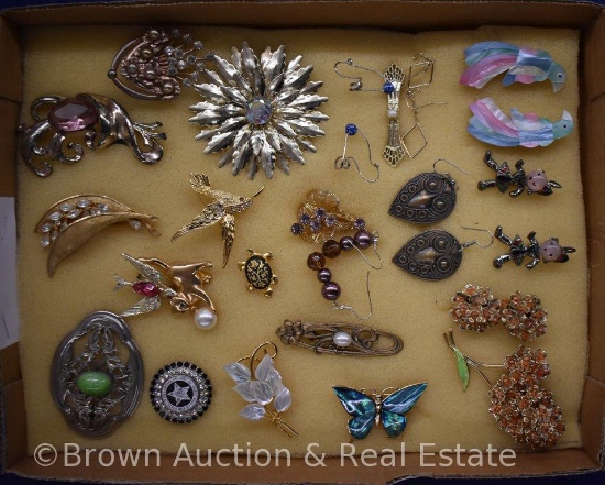 Costume jewelry - pins and earrings