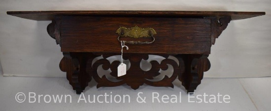 Victorian wall hanging shelf with drawer