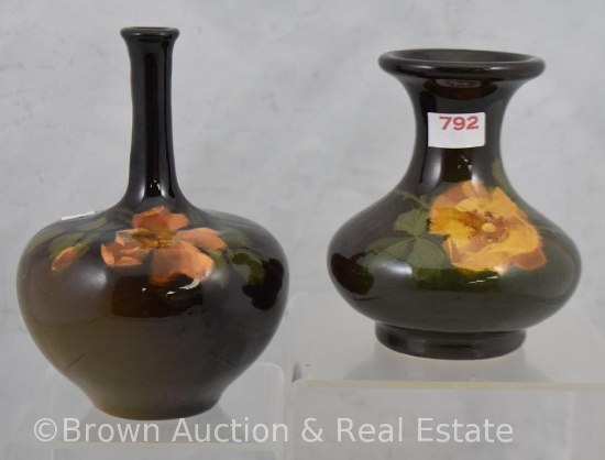 (2) Mrkd. Weller Louwelsa vases