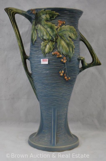 Roseville Bushberry 39-14" vase, blue