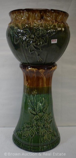Mrkd. RRP Co. Roseville jardiniere and pedestal