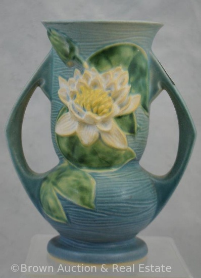 Roseville Water Lily 74-7" vase, blue