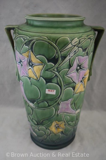 Roseville Morning Glory 732-14" vase, green - Stunning!