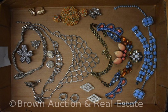 Costume jewelry - necklaces and bracelets, earrings, brooches and pins