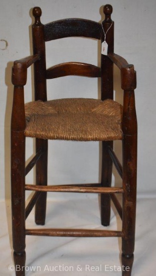 Early child's chair with rushed seat