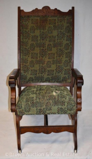 Straight chair/recliner combination, upholstery (seat has tear)