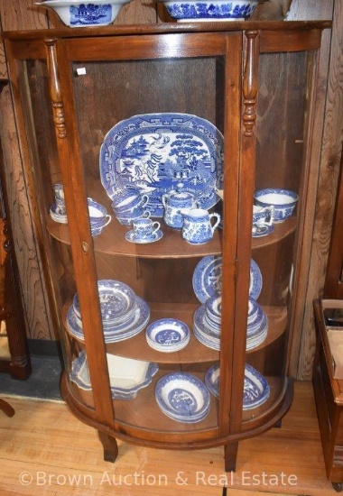 Smaller sizer curved glass china cabinet