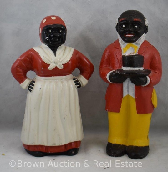 (2) Cast Iron banks - Aunt Jemima and Uncle Mose