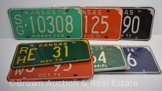 (7) Kansas license platess, 1970-76 (consecutive years)
