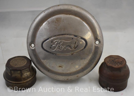 (3) Hub caps - (2) Ford and (1) Chevrolet