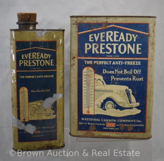 (2) Eveready Prestone Anti-Freeze cans