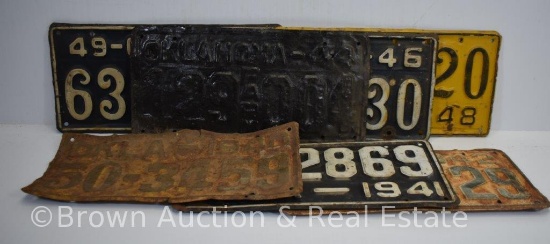 (7) Oklahoma license plates, 1940's
