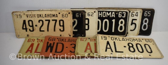 (10) Oklahoma license plates: 1960-69
