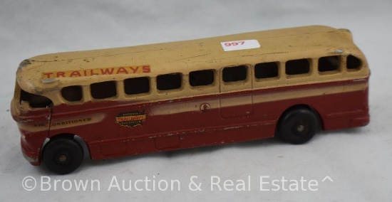 Cast Iron Realistic Toy Co. "Trailways" bus