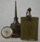 (3) Old oil cans incl. Ford flask-style and copper #3