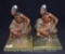 Pr. Of Crouching Indian Scout bookends, painted pot metal