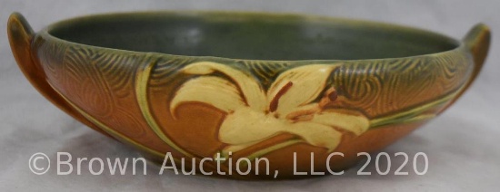 Roseville Zephyr Lily 474-8" bowl, brown