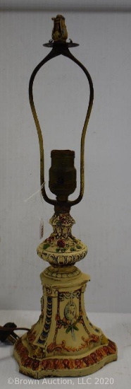 Cast Iron decorated and painted table lamp