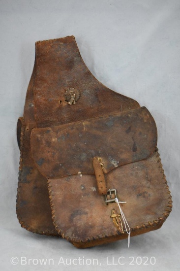 Old leather saddlebag