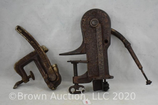 (2) Cast Iron pieces: Champion bar screw/automatic bottle opener; gear driven "Squirrel Cracker" nut