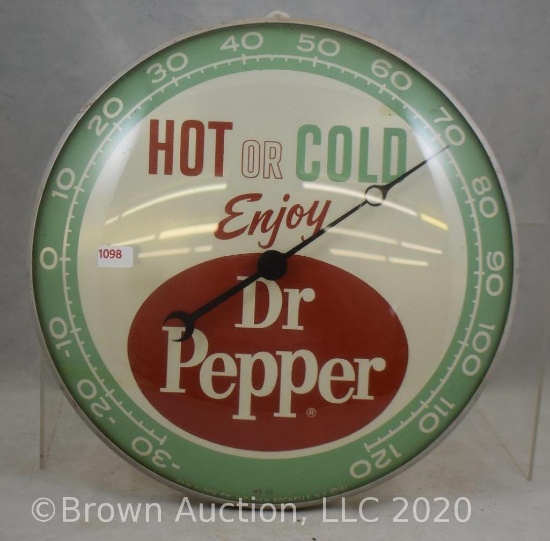 "Hot or Cold/Enjoy Dr Pepper" 12"d advertising thermometer
