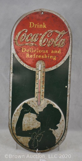 "Coca-Cola" advertising thermometer, silhouette decoration