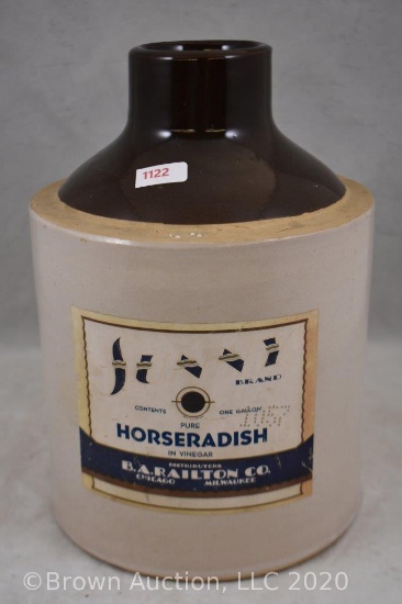 Gallon crock, paper label "Pure Horseradish"