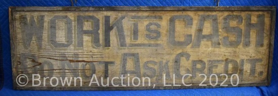 Wooden painted General Store credit sign